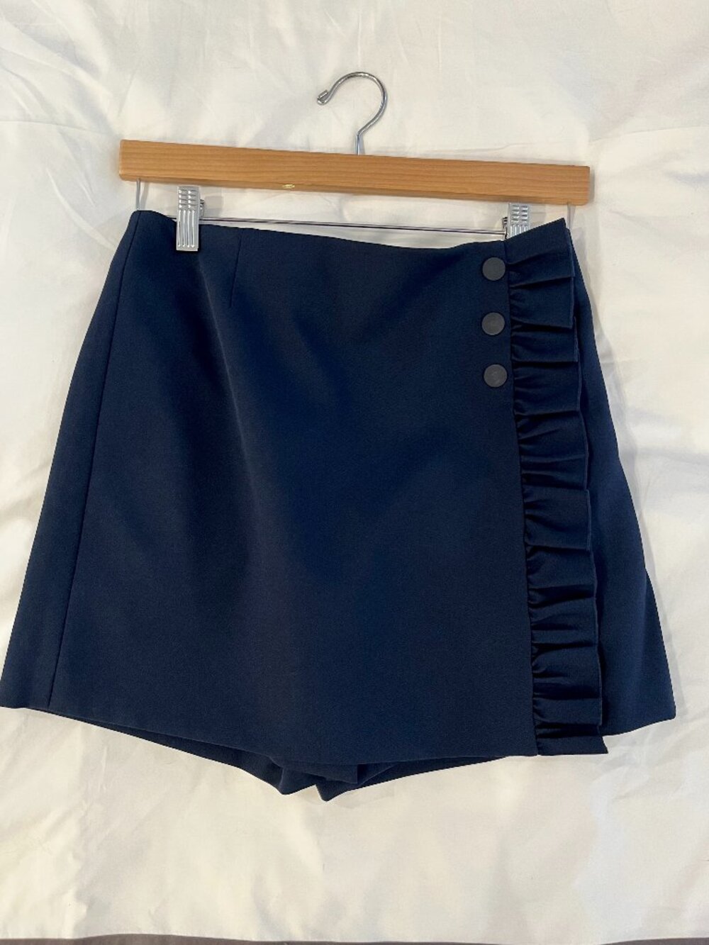 Tory Burch Sport Navy Ruffle Tech Twill Golf Skort Size S